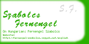 szabolcs fernengel business card